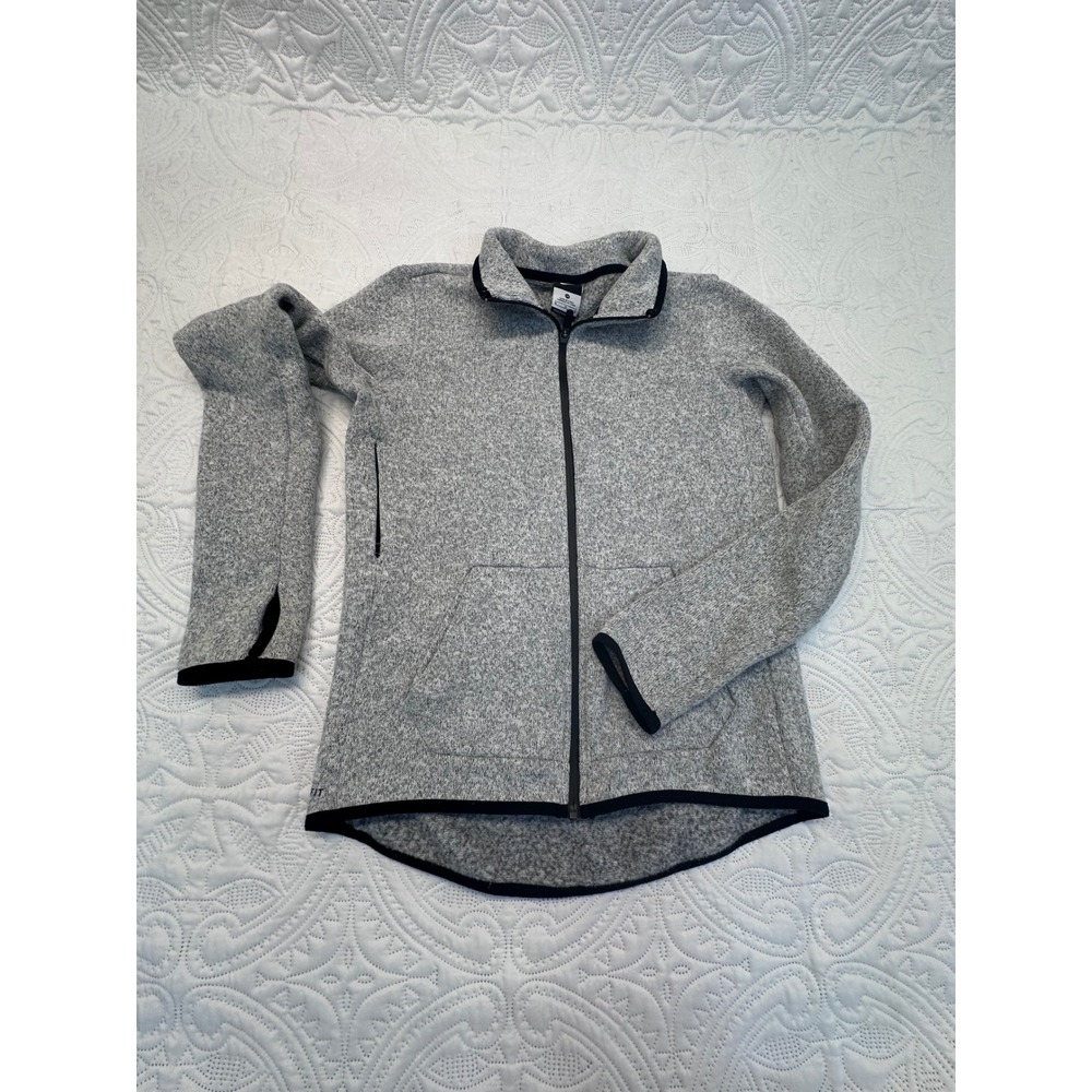 Nike Tech Fleece Knit‎ Full Zip Jacket Grey Black Trim 806983-063 Womens Medium